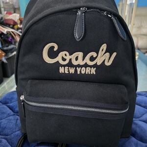 New Coach Black and Gold Backpack